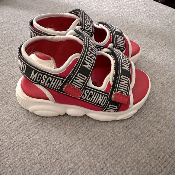 Kids Moschino logo print touch strap sandals - Picture 1 of 6